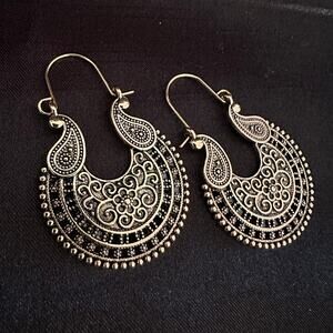 Bollywood Desi Boho Jhumka Filigree Earrings Gold Tone
